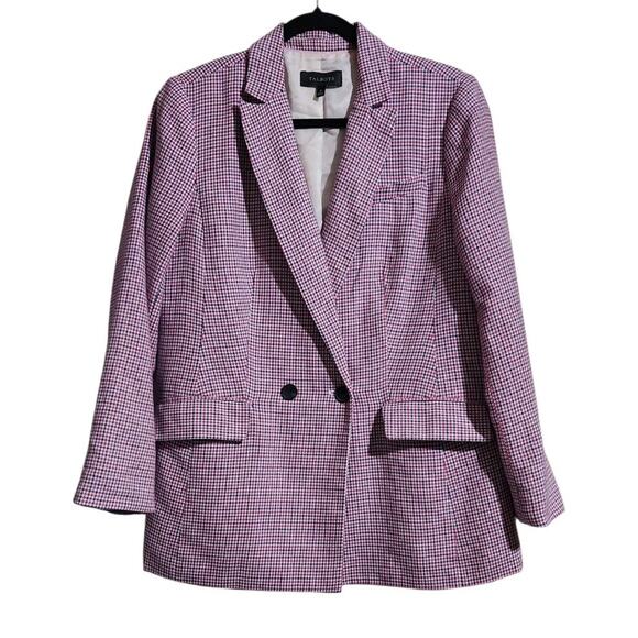 Talbots Double Breasted Houndstooth Blazer Jacket Woman's 12 Career Professional - Picture 2 of 14